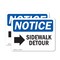 Signmission Sidewalk Detour (Right Arrow) Sign With Symbol, 10 in W x Rectangle, Vinyl Decal OS-2PACK-NS-D-710-L-18327 - alternate 1